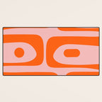 Mid Century Modern Piquet Minimalist Retro Abstract Pattern in Contemporary Orange and Pink Desk Mat Gallery Image 3