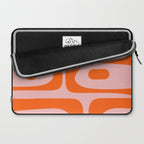 Mid Century Modern Piquet Minimalist Retro Abstract Pattern in Contemporary Orange and Pink Laptop Sleeve Gallery Image 2
