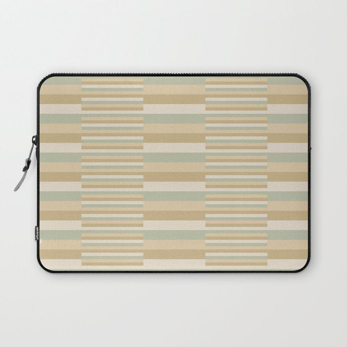 Mixed Stripes Pattern XXII Natural Boho Laptop Sleeve Gallery Image 1