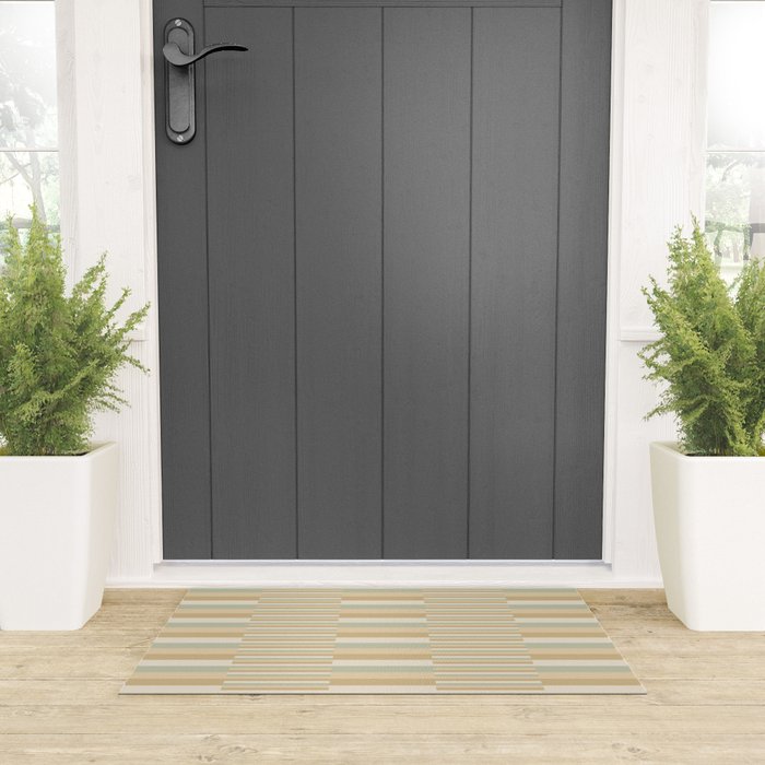 Mixed Stripes Pattern XXII Natural Boho Welcome Mat Gallery Image 3