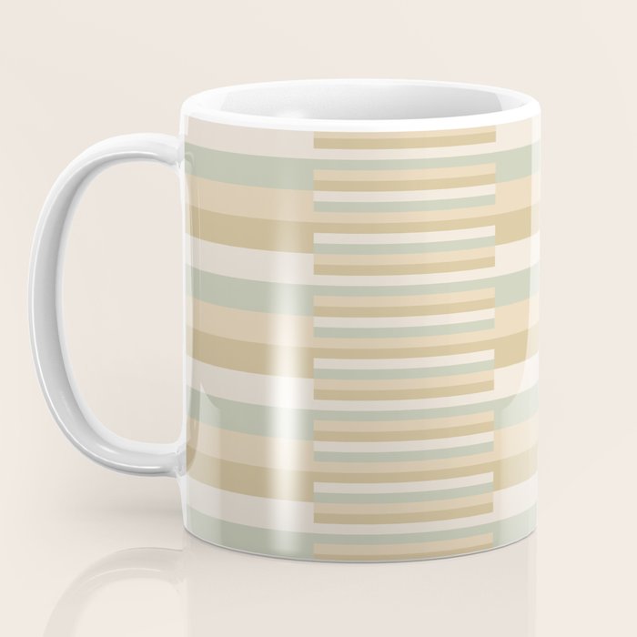 Mixed Stripes Pattern XXII Natural Boho Coffee Mug Gallery Image 3