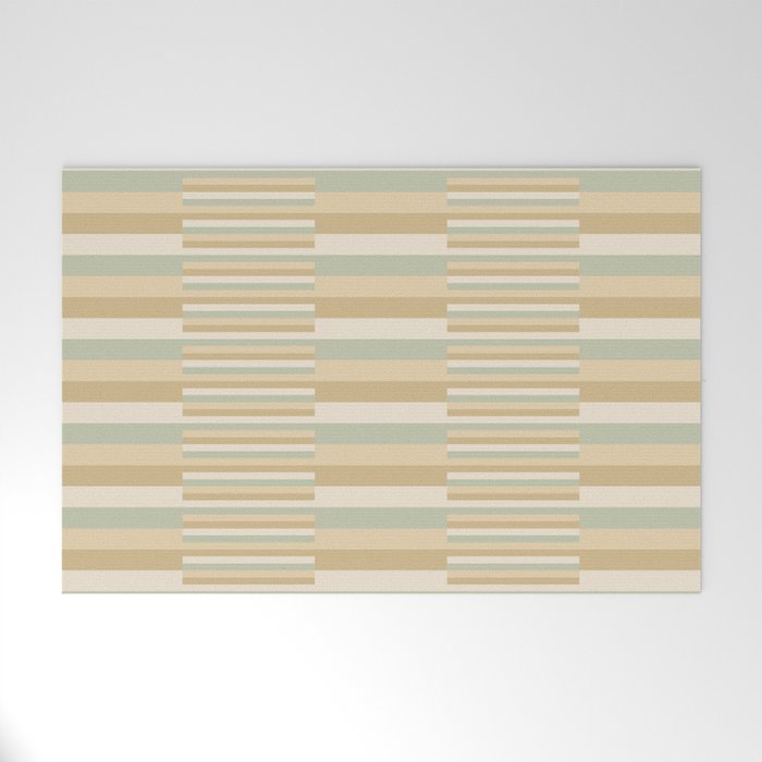 Mixed Stripes Pattern XXII Natural Boho Welcome Mat Gallery Image 1