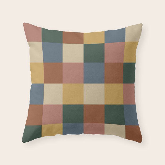 Bold Retro Checks Pattern - Large XI Throw Pillow Gallery Image 6