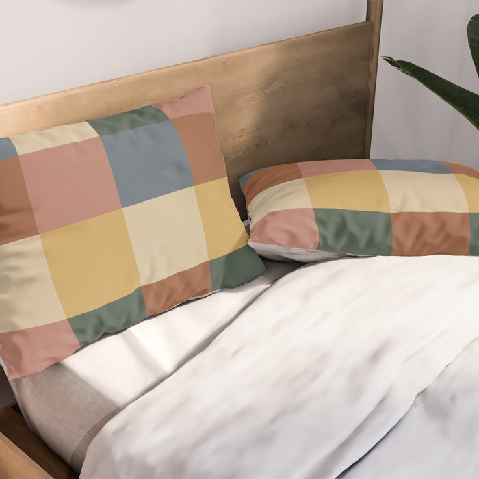 Bold Retro Checks Pattern - Large XI Pillow Sham Gallery Image 2