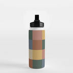 Bold Retro Checks Pattern - Large XI Water Bottle Gallery Image 2