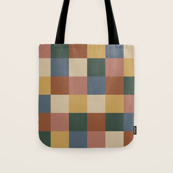 Bold Retro Checks Pattern - Large XI Tote Bag Gallery Image 1