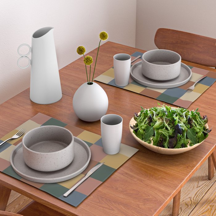 Bold Retro Checks Pattern - Large XI Placemat Gallery Image 2