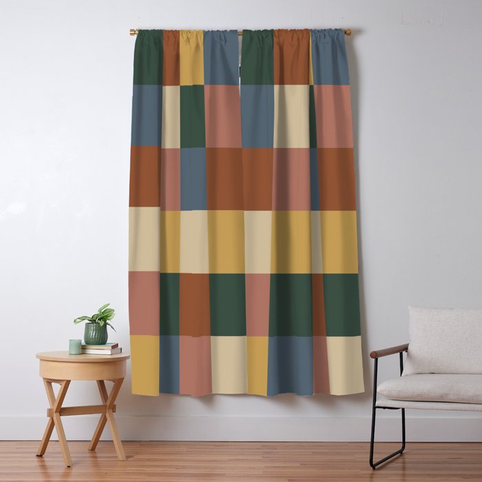 Bold Retro Checks Pattern - Large XI Window Curtain Gallery Image 5