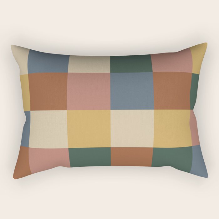 Bold Retro Checks Pattern - Large XI Rectangular Pillow Gallery Image 1