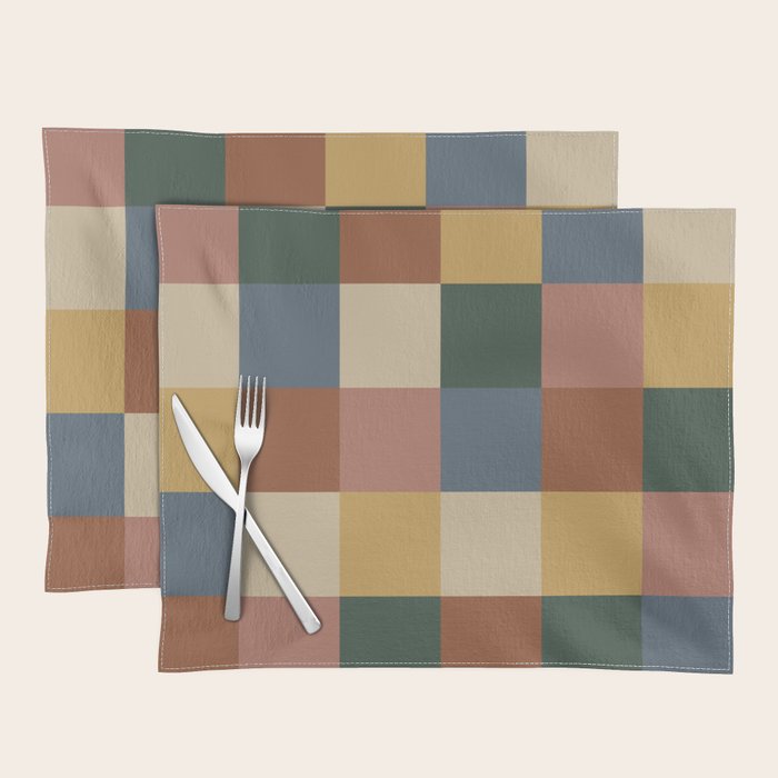 Bold Retro Checks Pattern - Large XI Placemat Gallery Image 1
