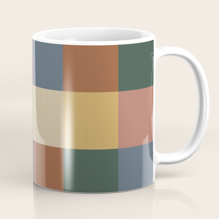 Bold Retro Checks Pattern - Large XI Coffee Mug Gallery Image 1