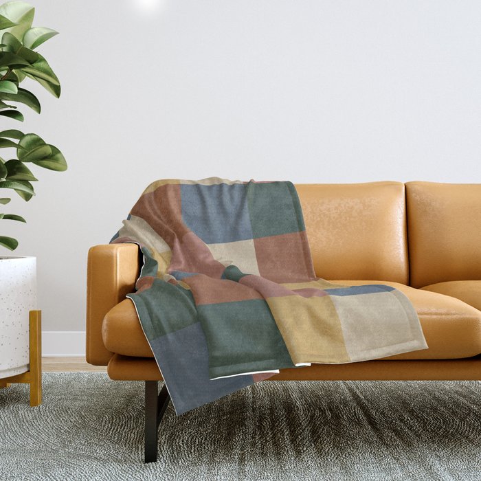 Bold Retro Checks Pattern - Large XI Throw Blanket Gallery Image 1