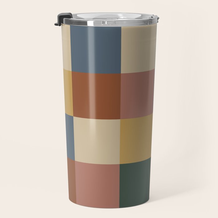Bold Retro Checks Pattern - Large XI Travel Mug Gallery Image 3