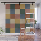 Bold Retro Checks Pattern - Large XI Wall Mural Gallery Image 1