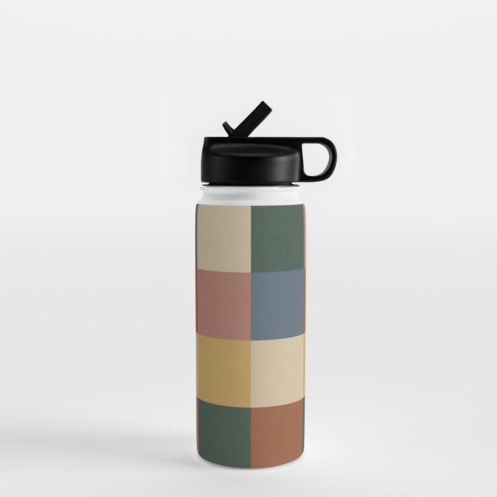 Bold Retro Checks Pattern - Large XI Water Bottle Gallery Image 1