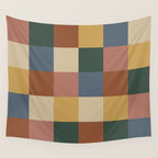 Bold Retro Checks Pattern - Large XI Wall Tapestry Gallery Image 4