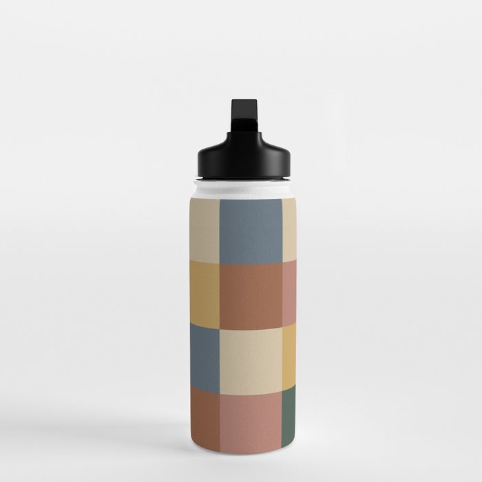 Bold Retro Checks Pattern - Large XI Water Bottle Gallery Image 3