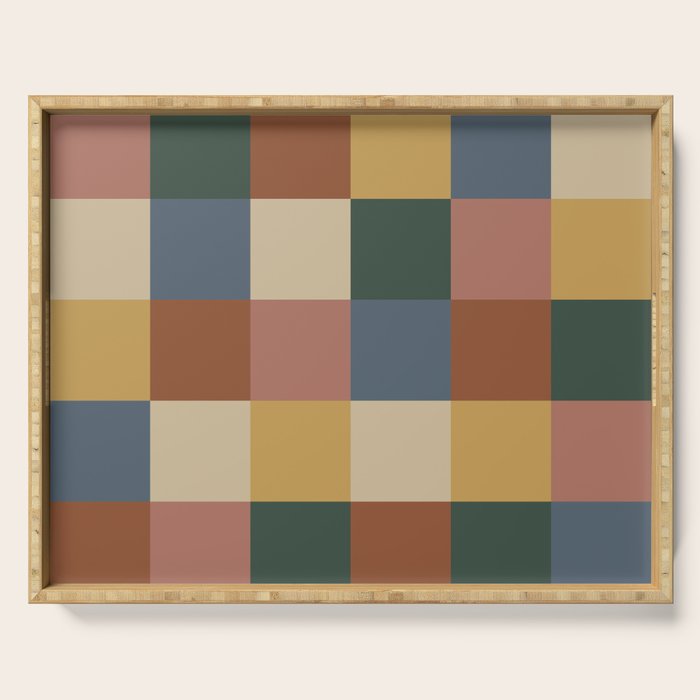 Bold Retro Checks Pattern - Large XI Serving Tray Gallery Image 1