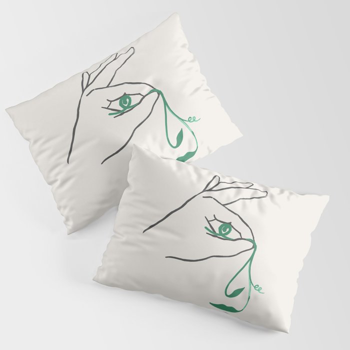 Lady green Pillow Sham Gallery Image 3