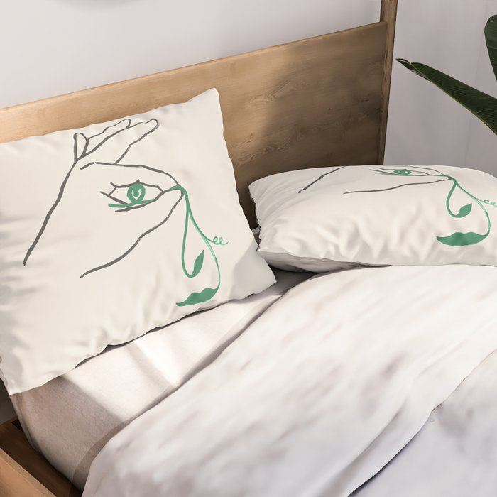 Lady green Pillow Sham Gallery Image 2