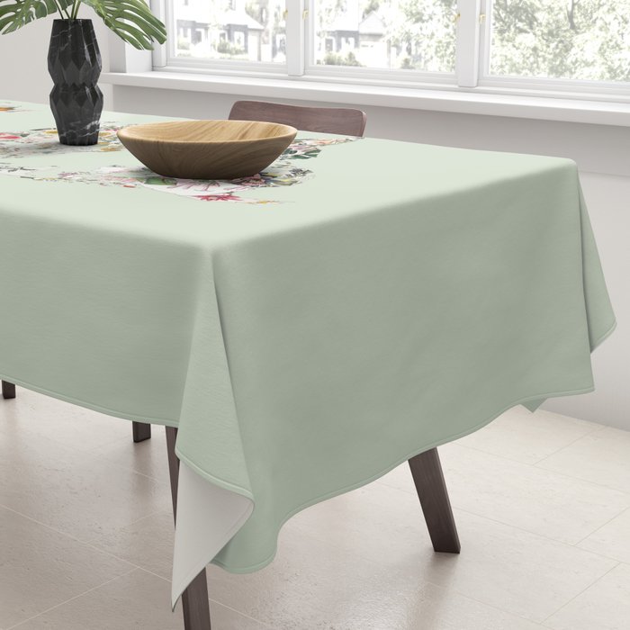 Vintage Botanical World Green Tablecloth Gallery Image 3