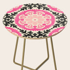 Folk Art Mandala - black, pink, and cream Side Table Gallery Image 2