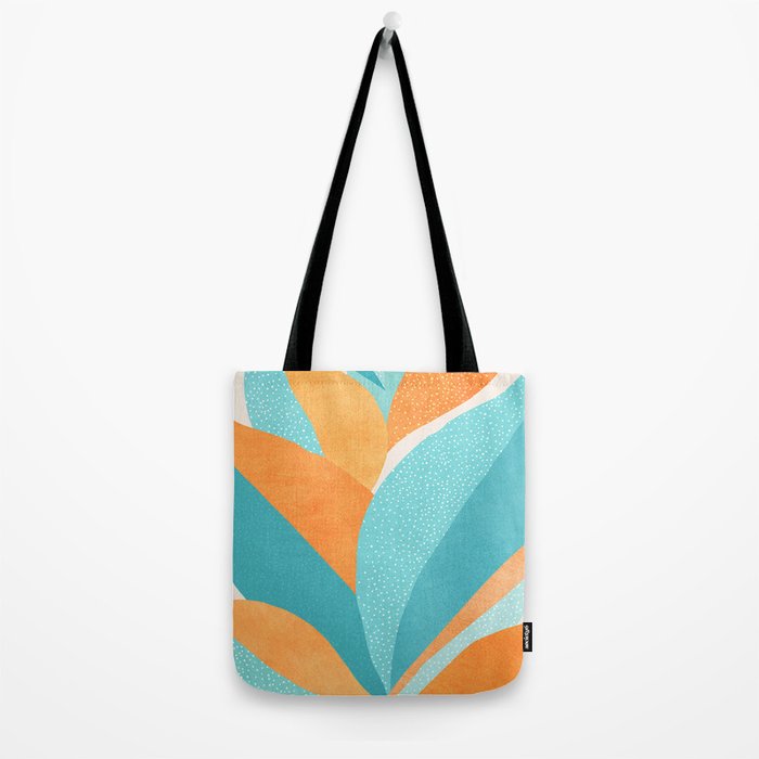 Abstract Tropics in Orange and Blue Tote Bag Gallery Image 2