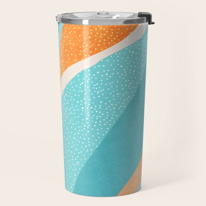 Abstract Tropics in Orange and Blue Travel Mug Gallery Image 2