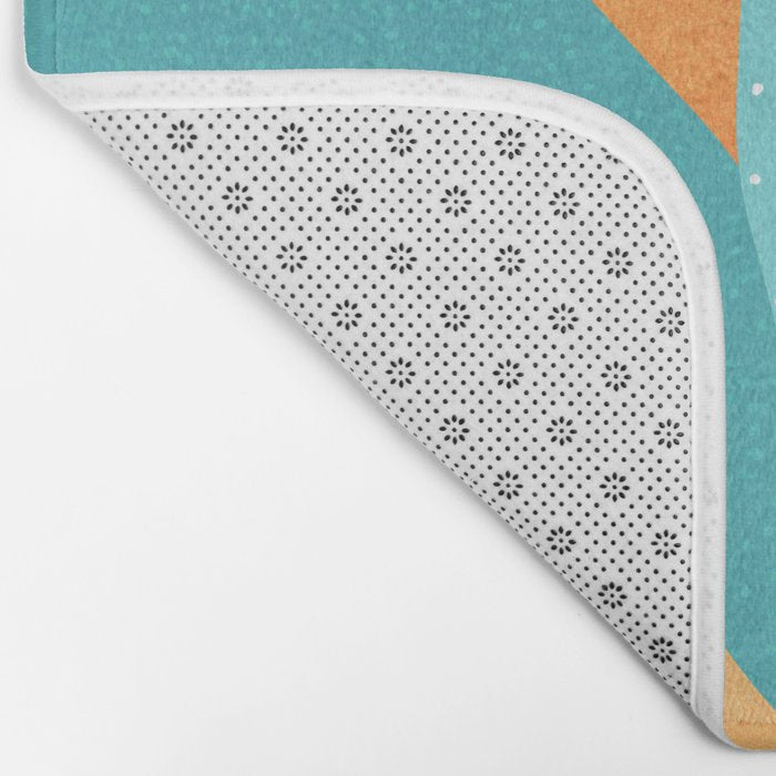 Abstract Tropics in Orange and Blue Bath Mat Gallery Image 2