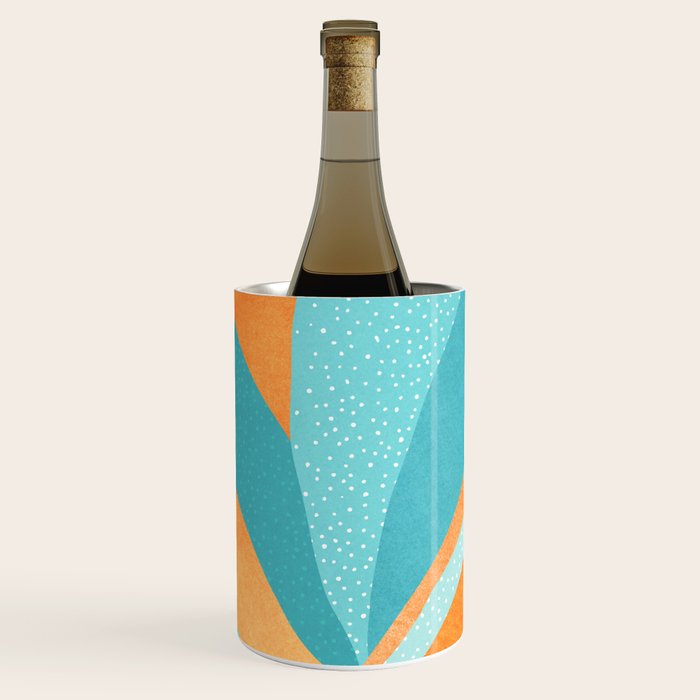 Abstract Tropics in Orange and Blue Wine Chiller Gallery Image 1