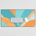 Abstract Tropics in Orange and Blue Desk Mat Gallery Image 1