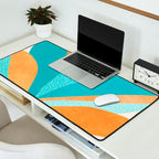 Abstract Tropics in Orange and Blue Desk Mat Gallery Image 2