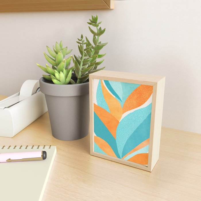 Abstract Tropics in Orange and Blue Mini Art Print Gallery Image 2