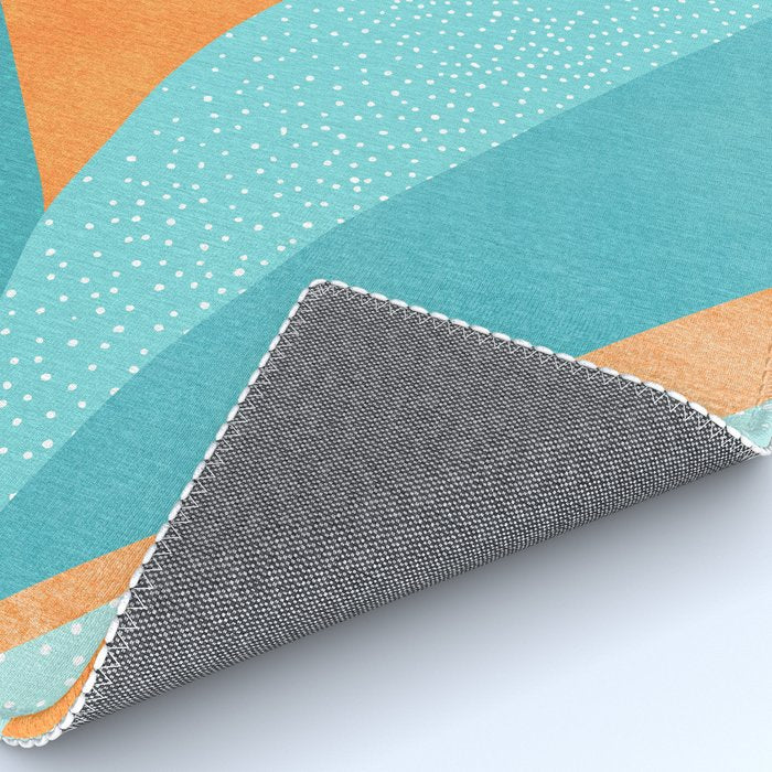 Abstract Tropics in Orange and Blue Rug Gallery Image 4