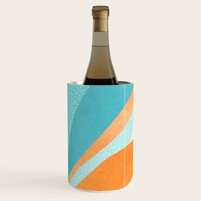 Abstract Tropics in Orange and Blue Wine Chiller Gallery Image 3