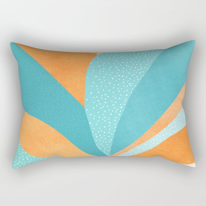 Abstract Tropics in Orange and Blue Rectangular Pillow Gallery Image 2