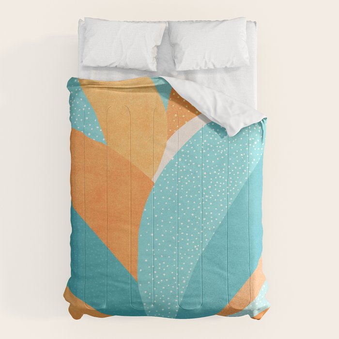 Abstract Tropics in Orange and Blue Comforter Gallery Image 1