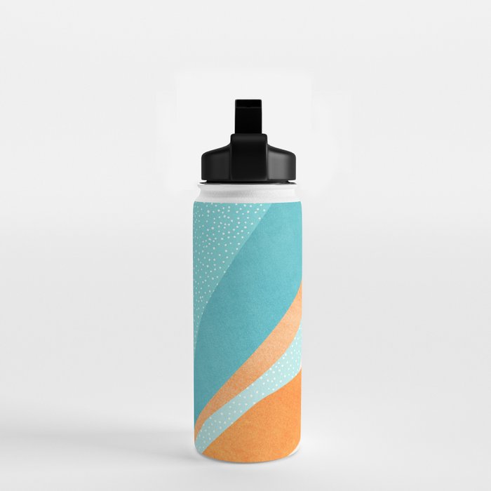 Abstract Tropics in Orange and Blue Water Bottle Gallery Image 2