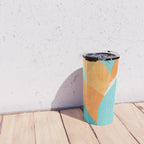 Abstract Tropics in Orange and Blue Travel Mug Gallery Image 4