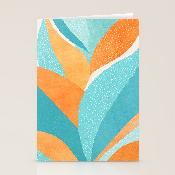 Abstract Tropics in Orange and Blue Stationery Card Gallery Image 2