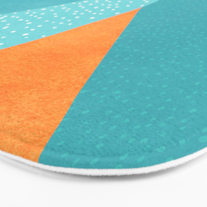 Abstract Tropics in Orange and Blue Bath Mat Gallery Image 3