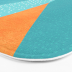 Abstract Tropics in Orange and Blue Bath Mat Gallery Image 3