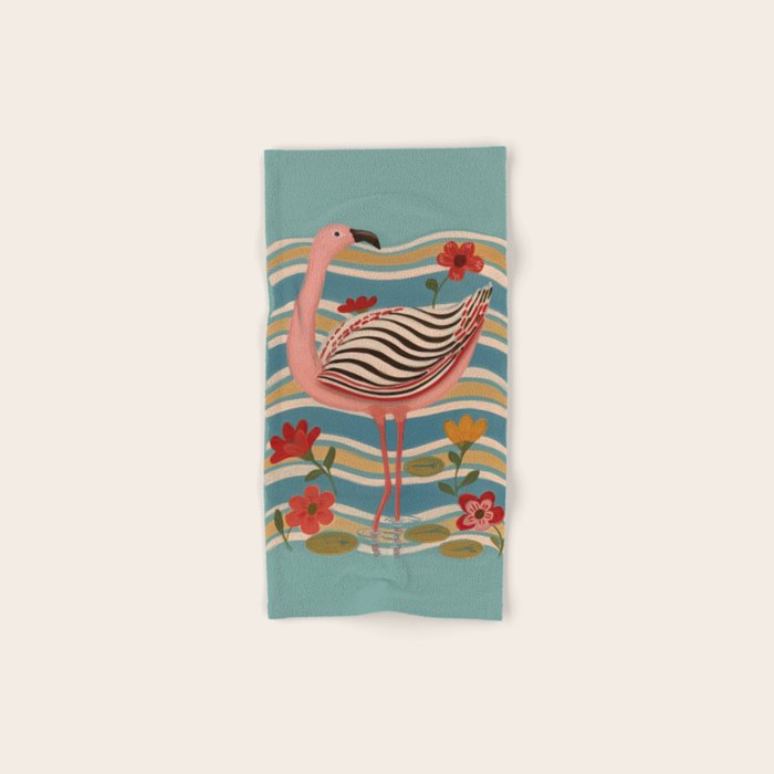 Pink Flamingo Bath Towel Gallery Image 1