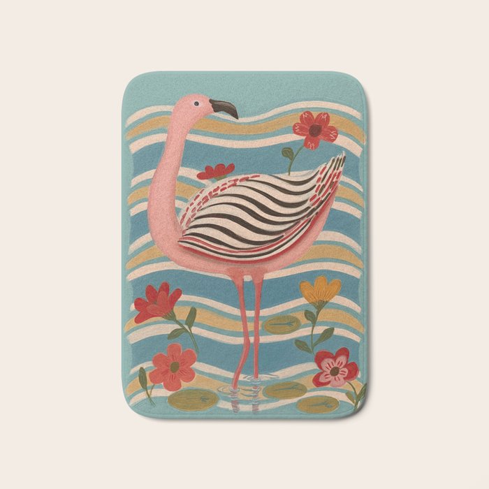 Pink Flamingo Bath Mat Gallery Image 1