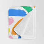 Colorful abstract brush stroke art pattern Throw Blanket Gallery Image 3