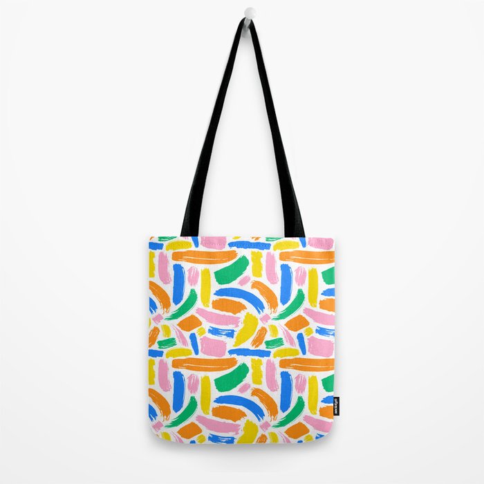 Colorful abstract brush stroke art pattern Tote Bag Gallery Image 2