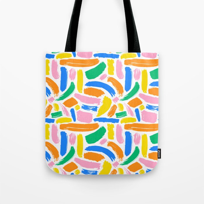 Colorful abstract brush stroke art pattern Tote Bag Gallery Image 1