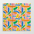 Colorful abstract brush stroke art pattern Wood Wall Art Gallery Image 1
