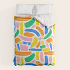 Colorful abstract brush stroke art pattern Comforter Gallery Image 6