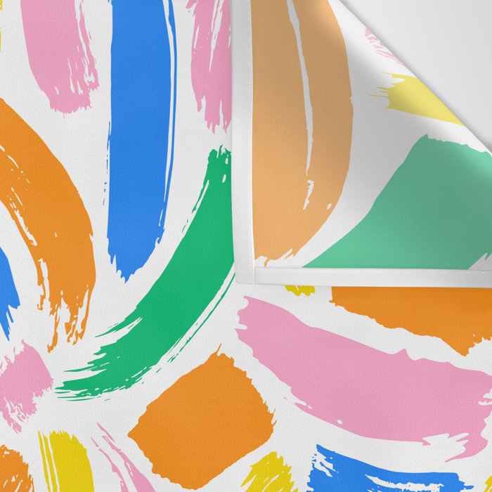 Colorful abstract brush stroke art pattern Wall Tapestry Gallery Image 3